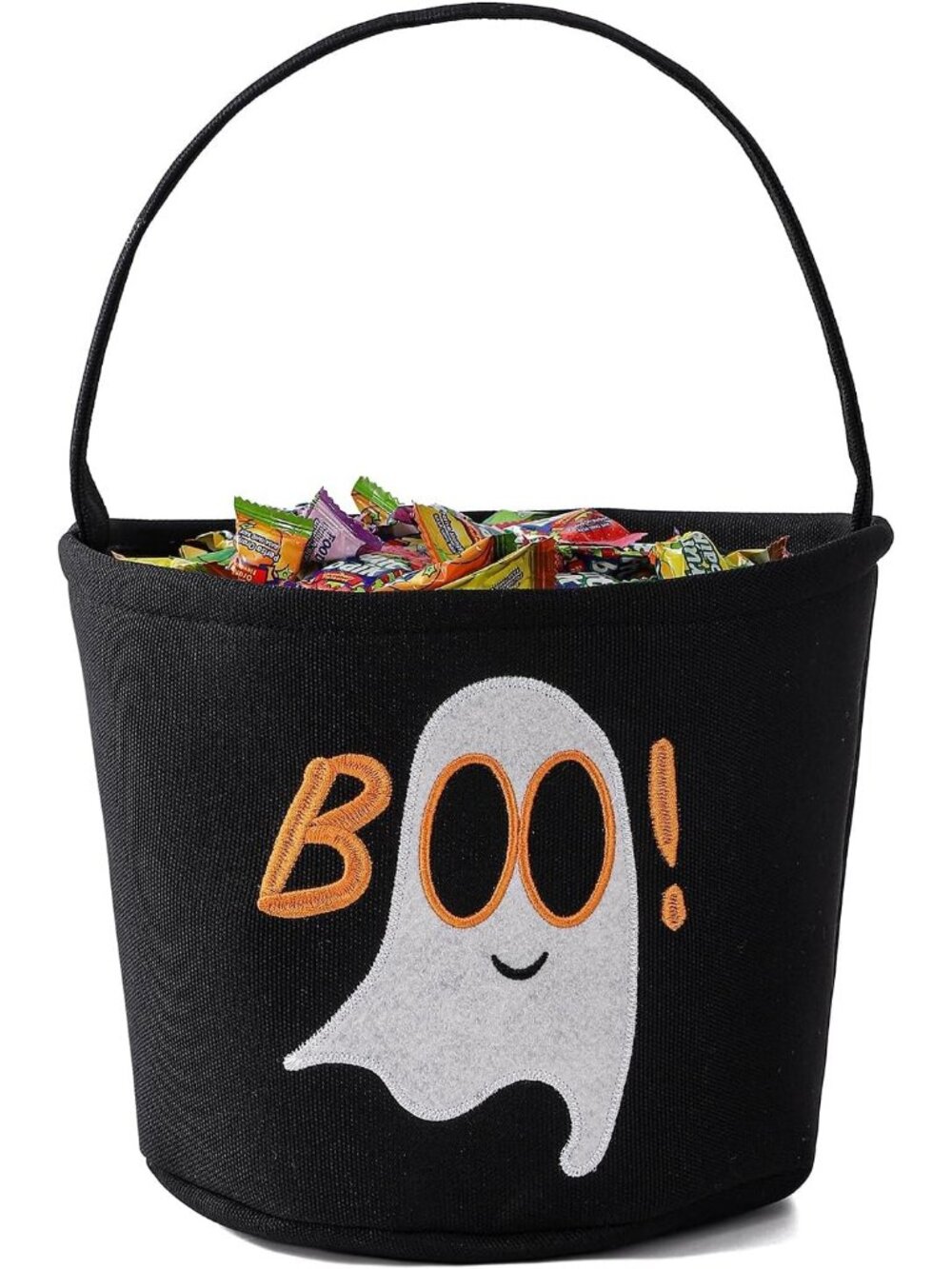 Halloween Bucket Halloween Basket for Kids, Trick or Treat Bags with Embroidery